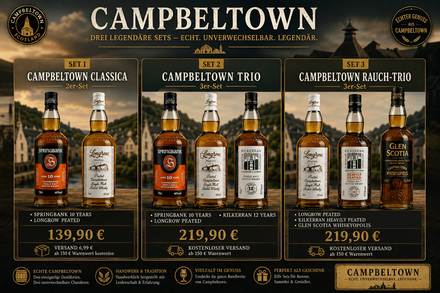 Campbeltown Whisky-Sets - Ahr Valley Whisky Cask Selection