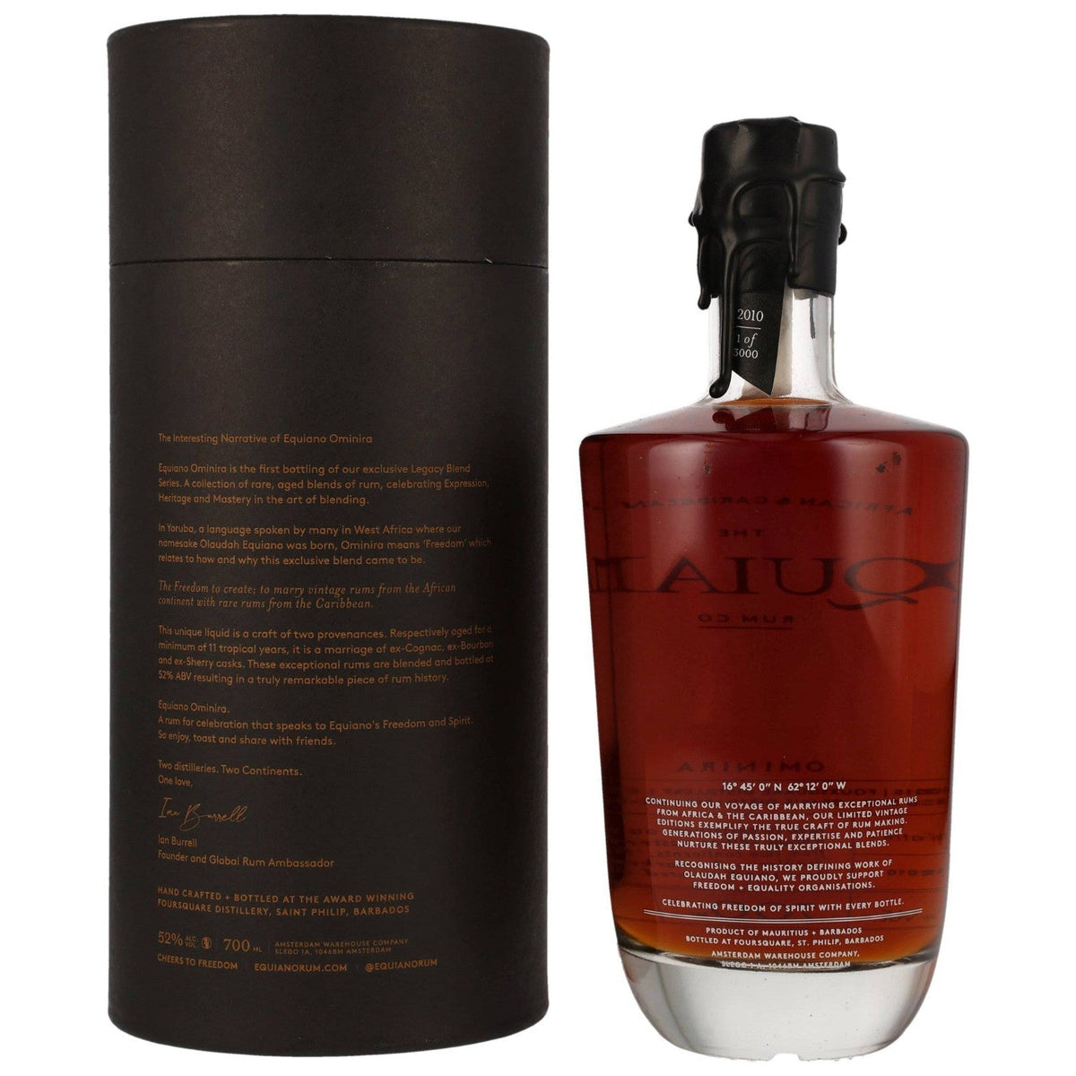 Equiano Ominira African-Caribbean Rum 52% – Vorbestellung - Ahr Valley Whisky Cask Selection