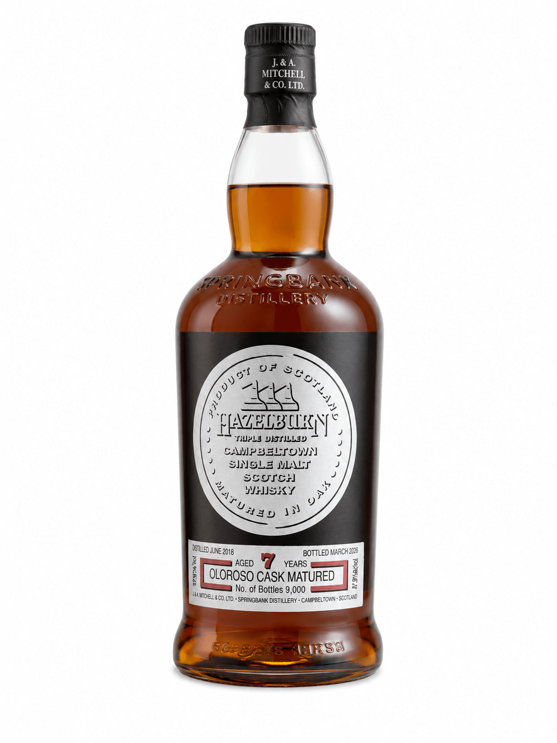 Hazelburn 7 Jahre Oloroso Cask 2026 – Single Malt Scotch Whisky – Vorderseite