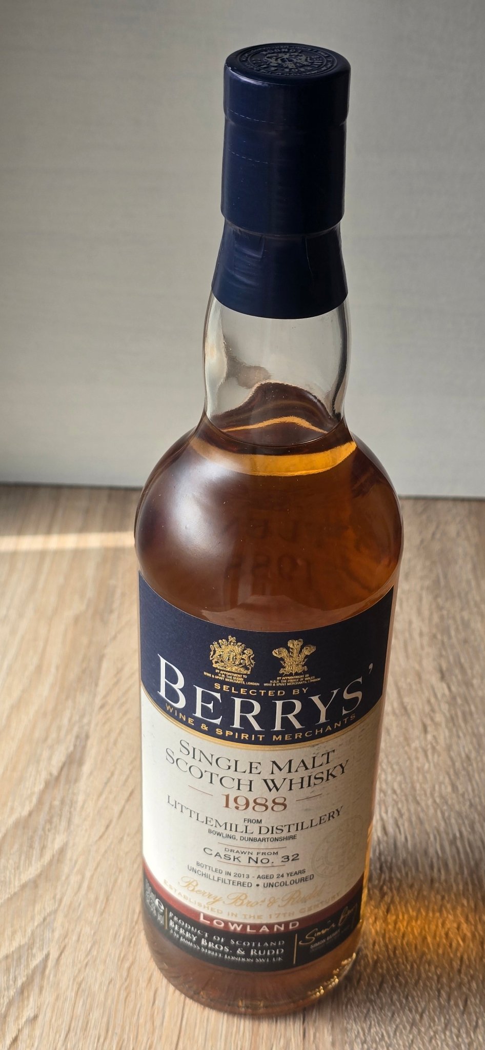 Littlemill 1988 Berry Bros. & Rudd – Single Cask 32 Lowland Single Malt Scotch Whisky - Ahr Valley Whisky Cask Selection