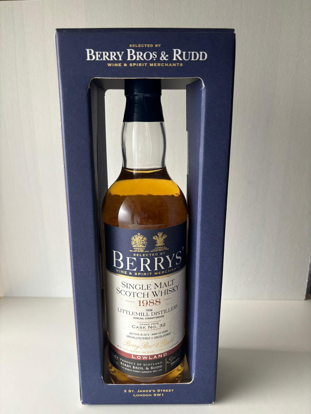 Littlemill 1988 Berry Bros. & Rudd – Single Cask 32 Lowland Single Malt Scotch Whisky - Ahr Valley Whisky Cask Selection