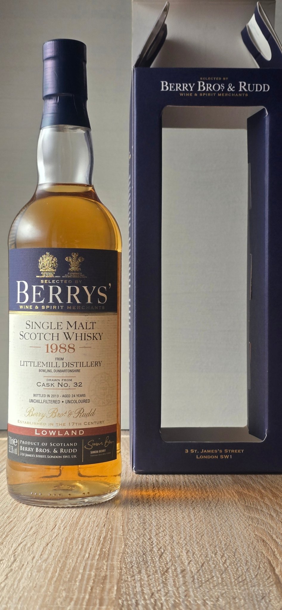 Littlemill 1988 Berry Bros. & Rudd – Single Cask 32 Lowland Single Malt Scotch Whisky - Ahr Valley Whisky Cask Selection