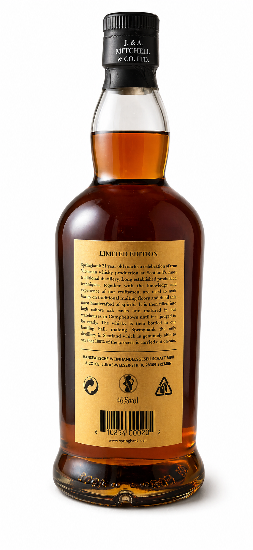 Springbank 21 Jahre Limited Edition Campbeltown Single Malt Scotch Whisky 46% 0,7L