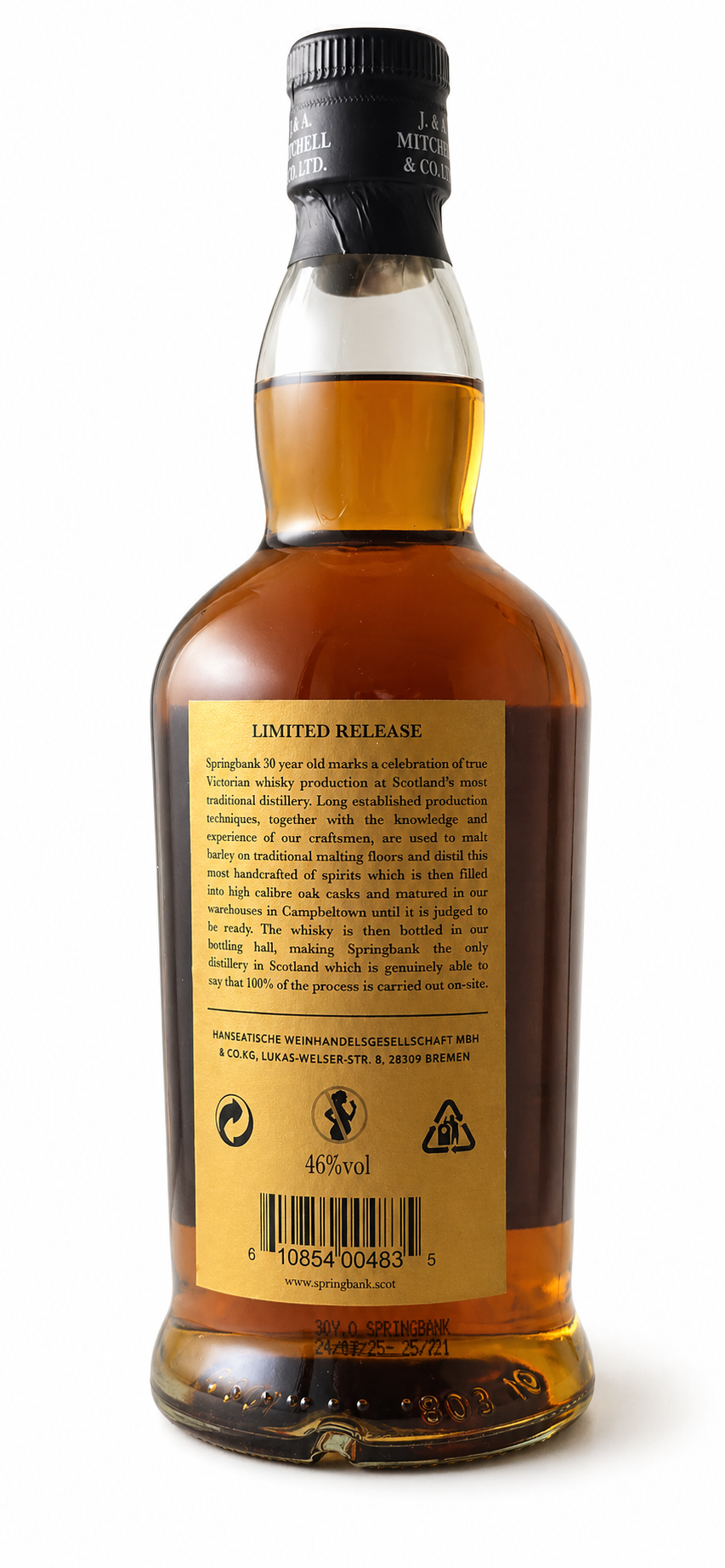 Springbank 30 Jahre Limited Edition Campbeltown Single Malt Scotch Whisky 46% 0,7L mit OVP