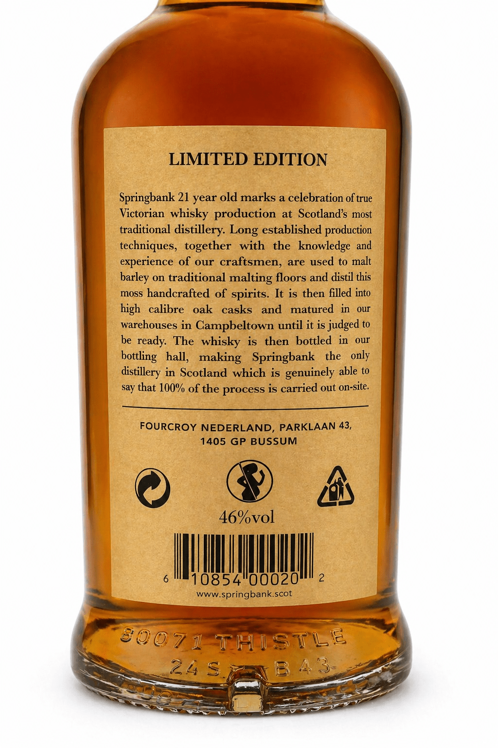 Springbank 21 Jahre Limited Edition Campbeltown Single Malt Scotch Whisky 46% 0,7L - Ahr Valley Whisky Cask Selection