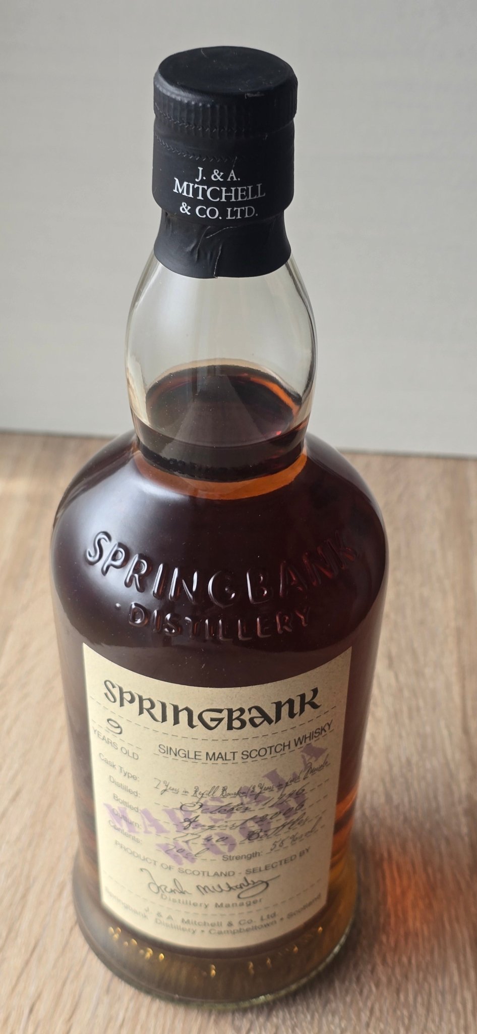 Springbank 9 Jahre Marsala – Campbeltown Single Malt Scotch Whisky - Ahr Valley Whisky Cask Selection