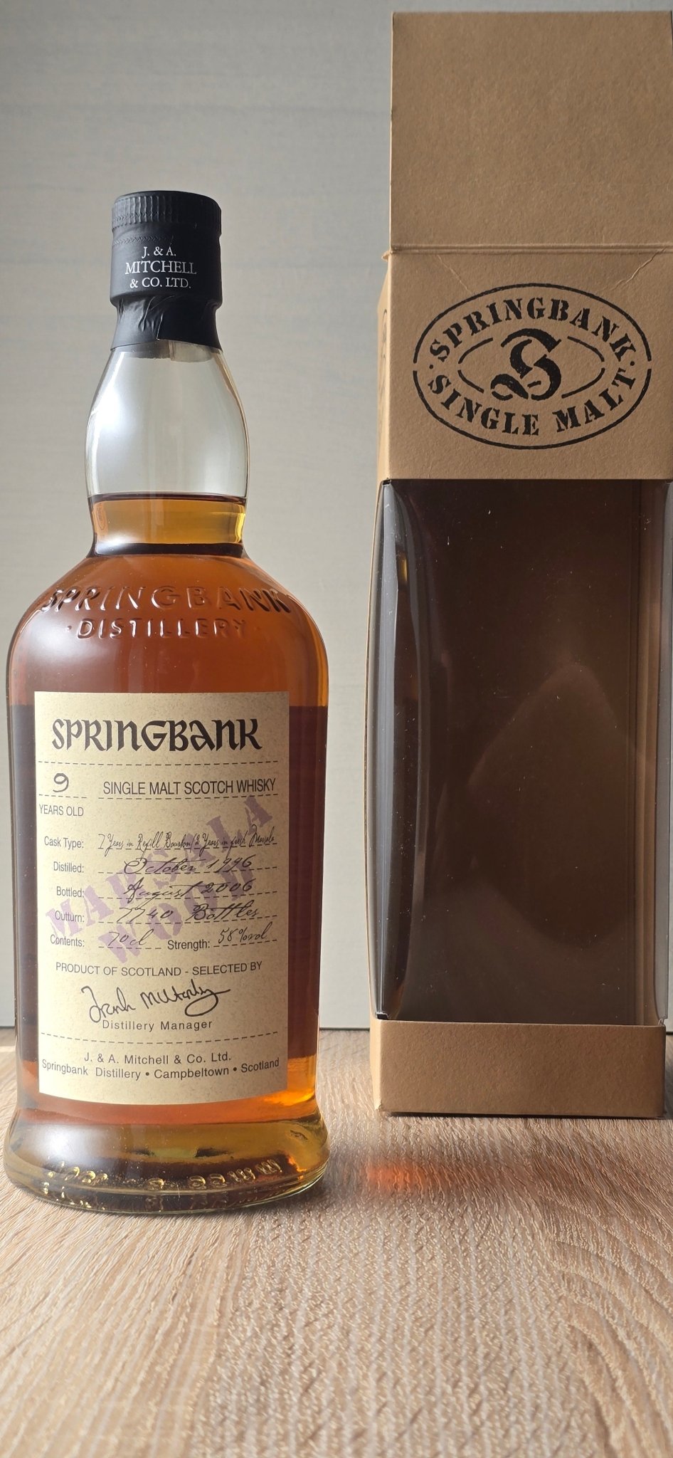 Springbank 9 Jahre Marsala – Campbeltown Single Malt Scotch Whisky - Ahr Valley Whisky Cask Selection