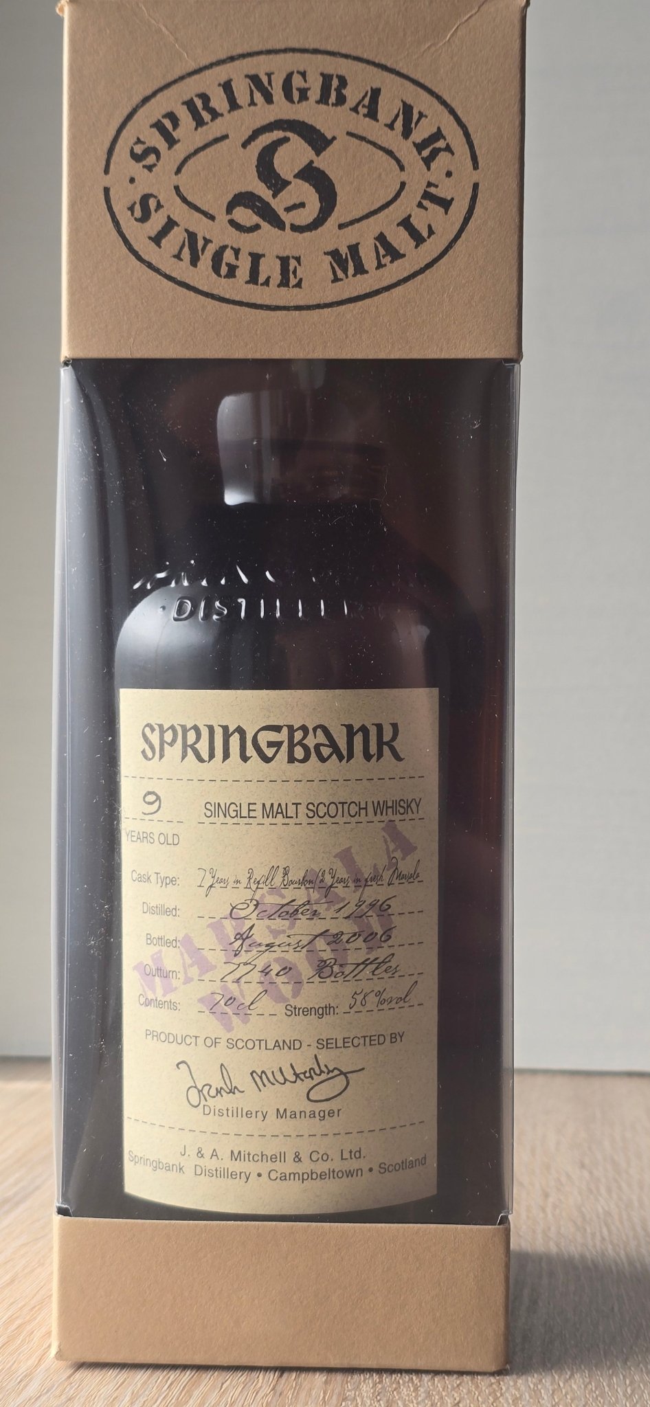 Springbank 9 Jahre Marsala – Campbeltown Single Malt Scotch Whisky - Ahr Valley Whisky Cask Selection